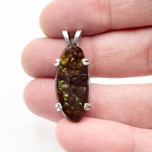 Mexican Fire Agate 925 Sterling Silver Pendant